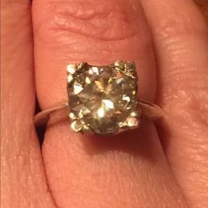 Vintage Sterling Silver Moissanite Ring